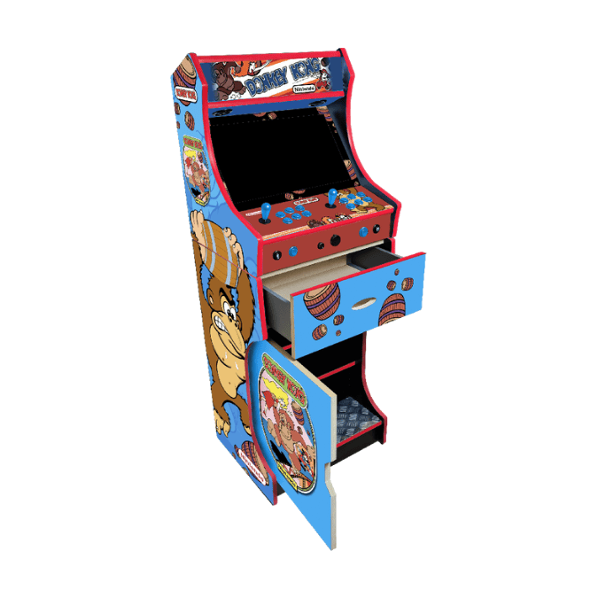 Donkey Kong Arcade Machine With Drawers Open